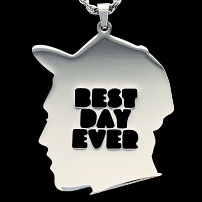 Mac Miller 'Best Day Ever' Necklace! Stainless Steel Pendant + Steel Chain