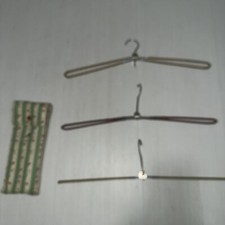 3x Vintage Retro Clothing Coat Fold Out Hangers As Is