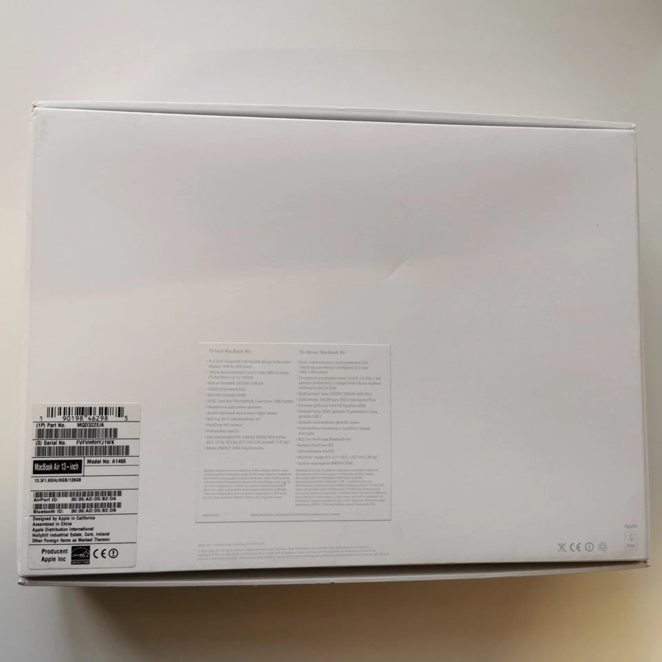 originaler Karton MacBook Air 13 inch A1466 Verpackung leer Box  - Bild 3 von 4