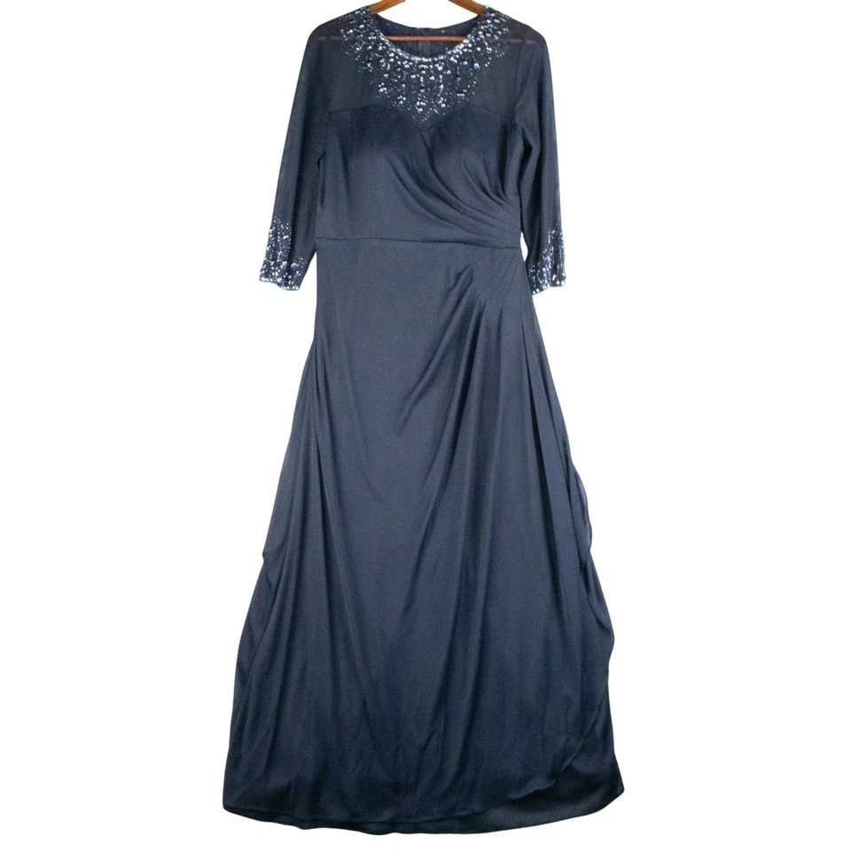 Alex Evenings Womens 14 Embellished Beaded Formal Gown Evening Dress Elegant - Image 2 of 4