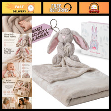 XL Baby Blanket  Stuffed Bunny Lovey - Soft, Cozy, 40x28 Inch Infant Gift