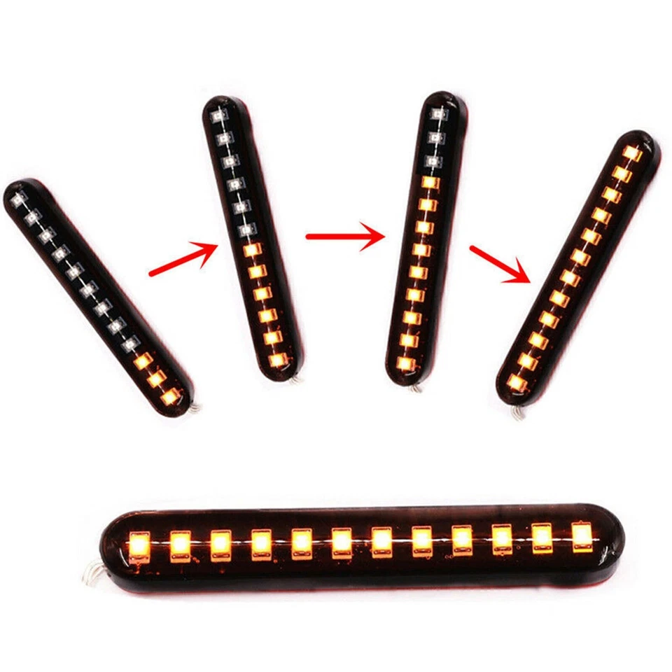 Luz ámbar motocicleta agua corriente intermitente 12 LED matrícula lámpara cola Foto 3 de 4