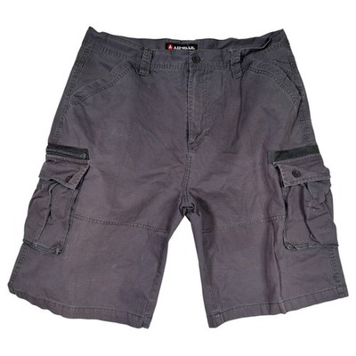 Airwalk Cargo Shorts Mens 38 Gray Utility Pockets Casual Skate
