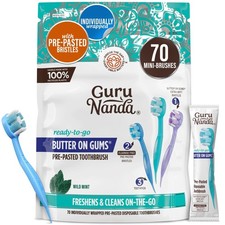 GuruNanda Mini Disposable Toothbrushes with 70 Count Pack of 1 , Multicolor