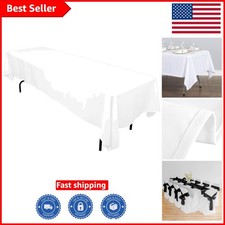 Durable 60 x 126 in. Polyester Tablecloth with Folded Hem - Wrinkle Resistant