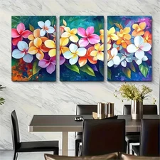 3pcs Thailand Asian Travel Floral Decor Perfect Wall Art Canvas Framed 50x70cm