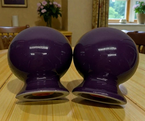 Fiesta Fiestaware Homer Laughlin Dark Purple Ball Salt & Pepper Shakers