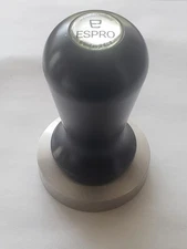 ESPRO CALIBRATED COFFEE TAMPER: Flat, 30 lbs tamping force, 58mm black