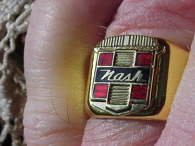 1950s NASH CREST LOGO GOLD CHROME RING #10 NOS HI- QUALITY CLASS STYLE - Image 4 of 4