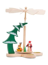 RICHARD GLASER Made In Germany Handcrafted Santa And Tree Pyramid 7.5" D x 9" H