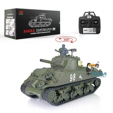 US STOCK 2.4G Henglong 1/16 Scale 7.0 Plastic Ver M4A3 Sherman RTR RC Tank 3898