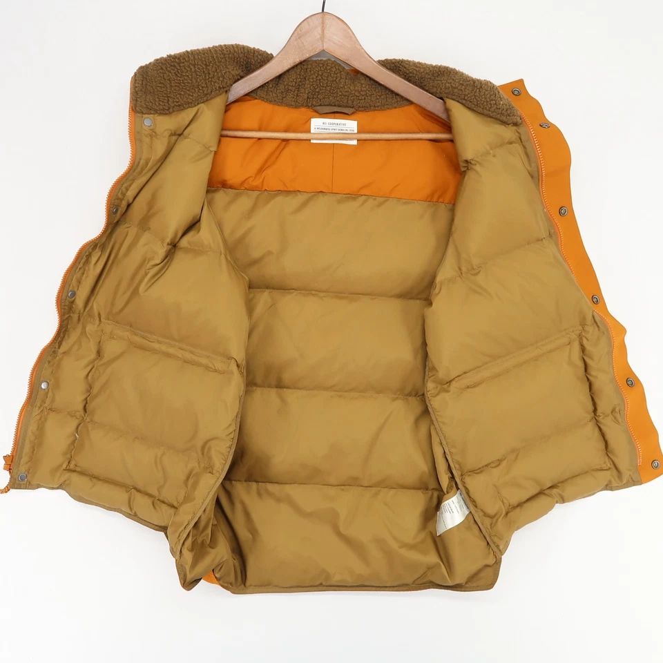 Мужской пуховик REI Cooperative большой коричневый оранжевый пуховый утепленный на молнии - Изображение 3 из 4