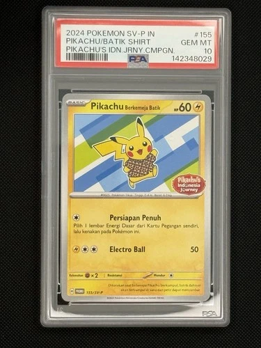 PSA 10  Pokemon TCG Pikachu/Batik Shirt 155/SV-P