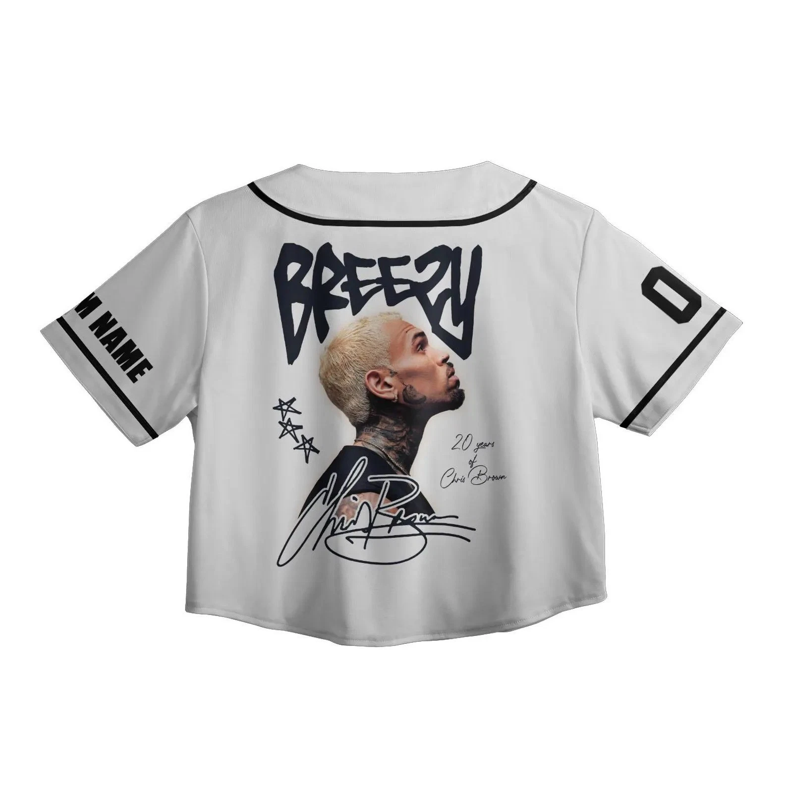 Personalized CB, Breezy Bowl XX 2025 White Crop Top Baseball Jersey 3D Unisex