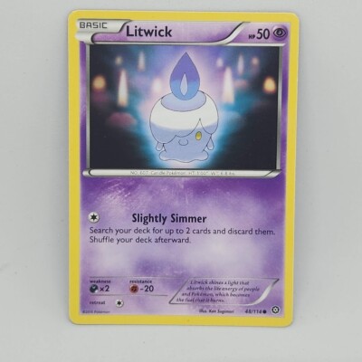 pokemon steam siege card list price Pokemon Litwick 48/114 Steam Siege Common Basic Psychic TCG Card