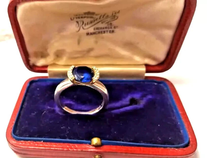 😊 DIAMONIQUE Introvabile Anello in Argento Sterling 925 con ZAFFIRO BLU Nuovo😊 - Immagine 2 di 4