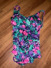 Vintage maxine of hollywood 80s pinup style open back swimsuit euc