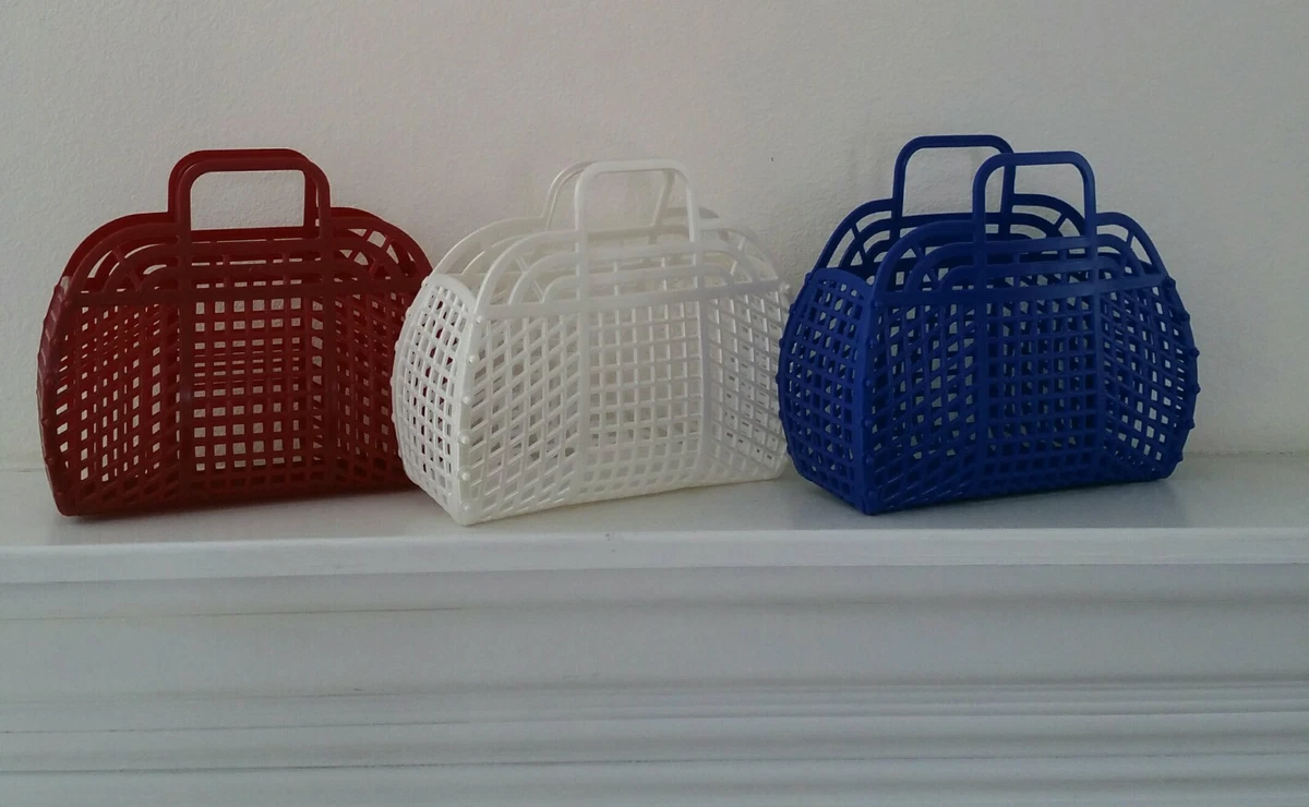 Blue Mini Retro Jelly Basket Bag