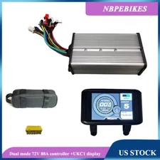US stock:Dual mode 72V 80A e-bike controller with UKC1 display for 3000w motor