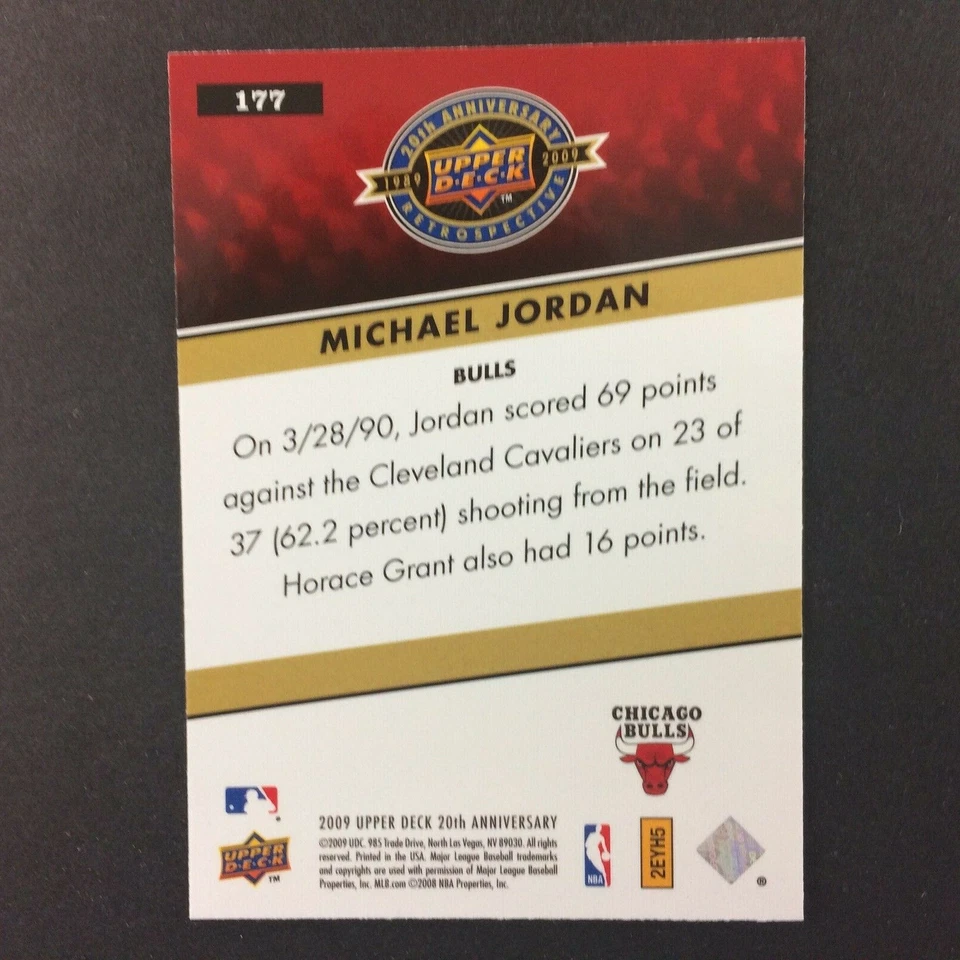 Michael Jordan 2009 Upper Deck 20th Anniversary Insert Card #177 Chicago Bulls - Image 2 of 2
