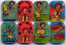 4 Original 1960's Ronald McDonald Small Vari-Vue Motion Animation Ring Flickers