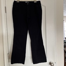 Old Navy The Diva Chino Black Pants Size 10 Cotton/Spandex Slash Pockets
