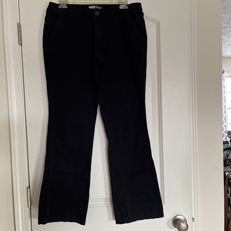 Old Navy The Diva Chino Black Pants Size 10 Cotton/Spandex Slash Pockets
