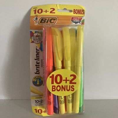 Bic Brite Liner 12 Pack Highlighters Assorted Colors