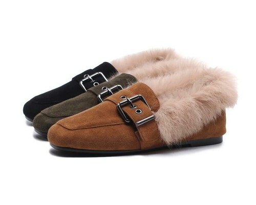 Women Rabbit Fur Lining Real Leather 