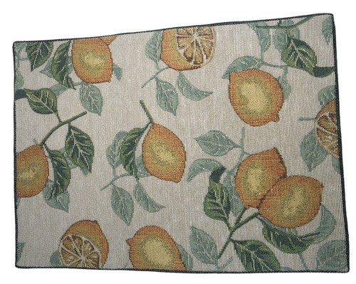 Lemons Placemats Set of 4 Tapestry Satin Backed 13x18" French Country Home - Picture 6 of 12