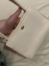 Vintage Bienen-Davis Ivory Lizard Pattern Handbag  Coin Purse Small Flaws Top 