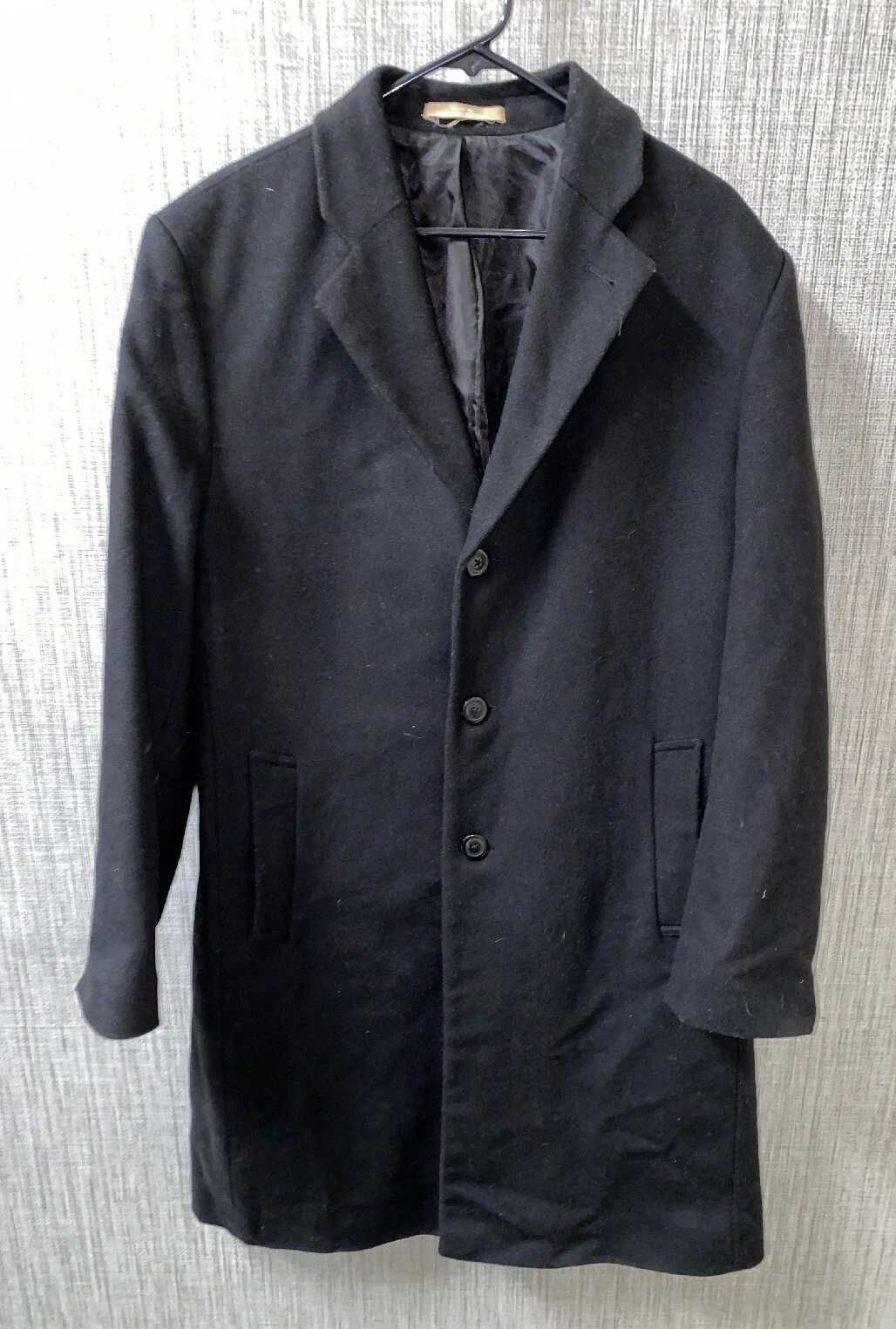 Cappotto uomo Michael Kors nero misto lana con bottoni taglia 42L