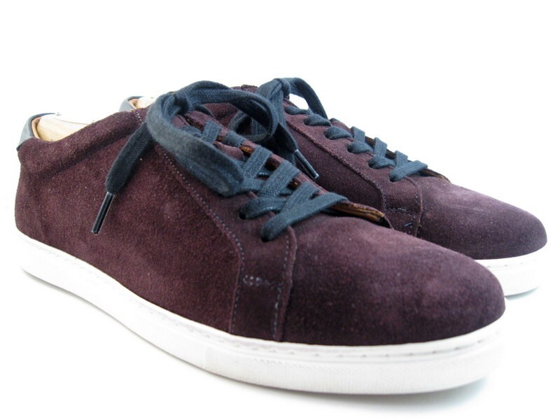 SAOLA Allen Edmonds "COURTSIDE" Uomo Derby Vestito Sneakers Scamosciate 9.5 D Borgogna (288N)