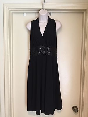 Evan Picone Black Sleeveless Embellished Empire Waist Dress L@@K Size 8 EUC | eBay Evan Picone Black Sleeveless Embellished Empire Waist Dress L@@K Size 8 EUC | eBay