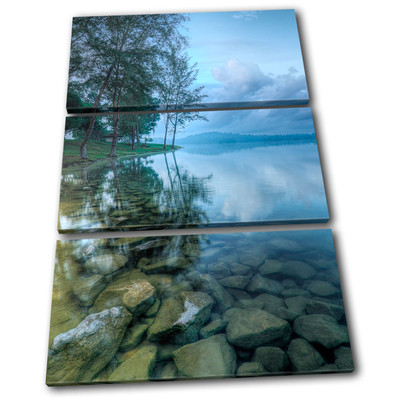 Lake Landscape rocks Beautiful Canvas Art Picture Print Decorative Photo