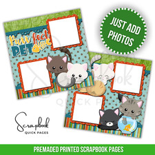Purr-fect Pet Cat Kitten Scrapbook Quick Pages PRINTED Premade Pet Scrapbook 14