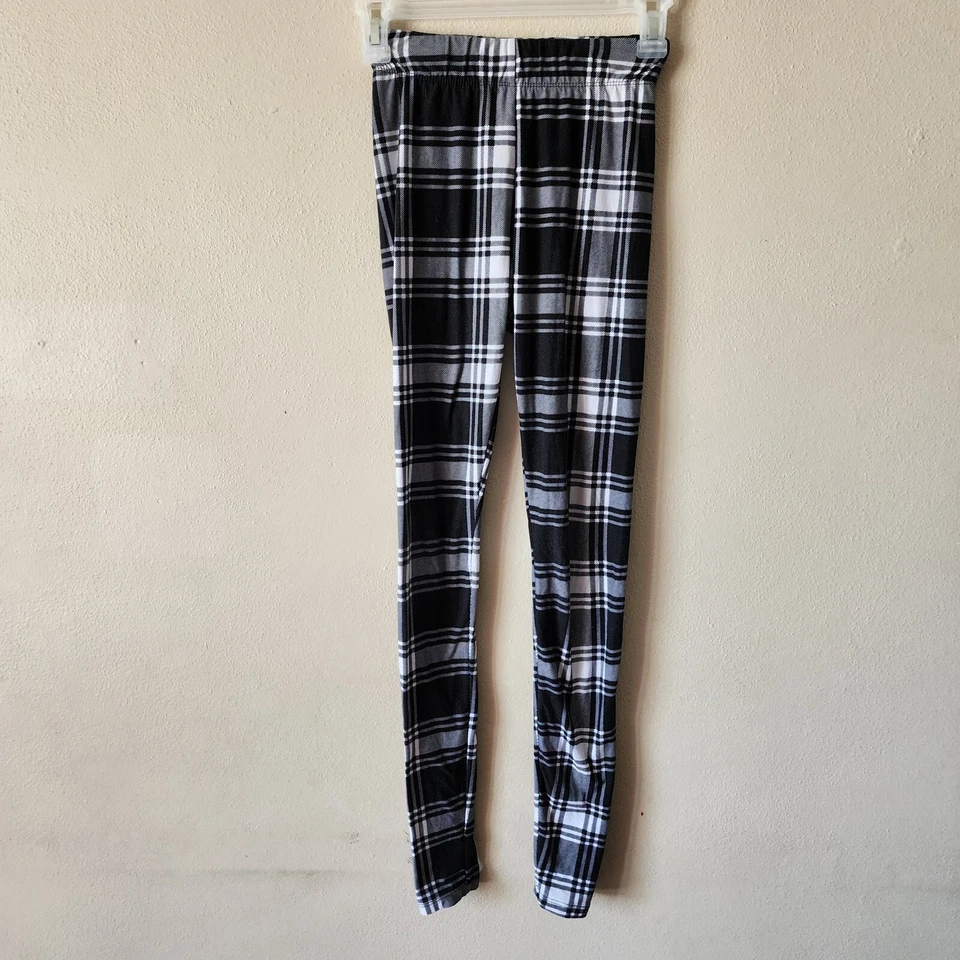Rue 21 Mujer Negro Blanco Cuadros Estampado Geométrico Leggings Largo Completo Talla Pequeña Foto 4 de 4