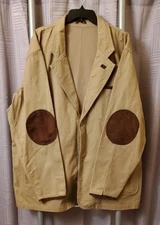 SCANDIA Woods Tan Cotton Jacket with suede trim and elbow patches