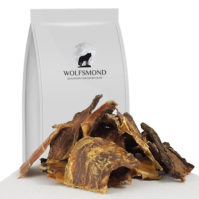 WOLFSMOND 2 kg Rinderdörrfleisch Dörrfleisch Kauartikel Hund Kausnack Hundefutter Schlund