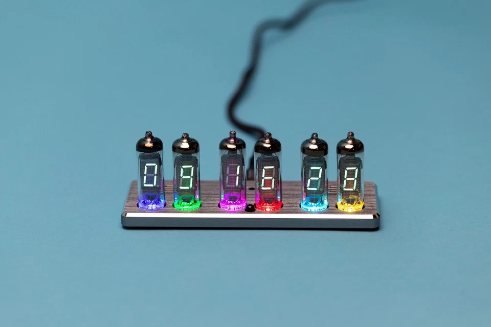 VIVID WiFi Retro VFD Tube Clock Home Desktop Vacuum Tube Holiday Gift Decor - Image 2 of 4