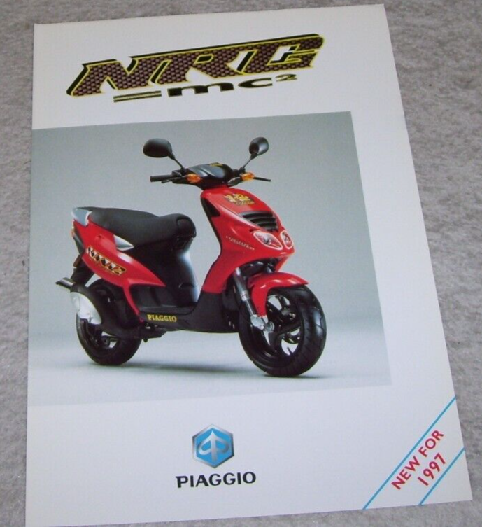PIAGGIO NRG mc2 SCOOTER SALES LEAFLET NEW FOR 1997 UK