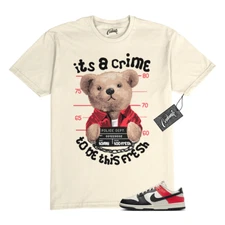 Dunk Bright Crimson Black Toe Pale Ivory Low T Shirt to Match CRIME