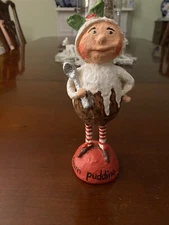 Debra Schoch Plum Pudding 8” Figure Christmas Folk Art Paper Mache 8”