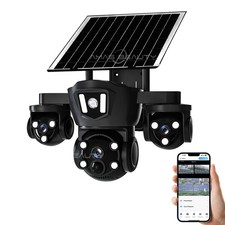 Solar Energy Wireless Security Camera Solar Powered 360°PTZ WiFi IP CCTV Outdoor