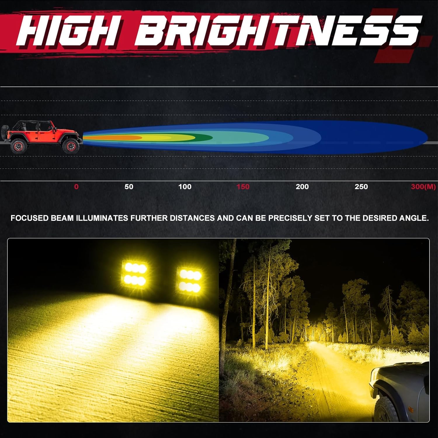 Flush Mount Yellow LED Pods 5 Inch 120W CREE LED Spot Fog Yellow 5 inch flush