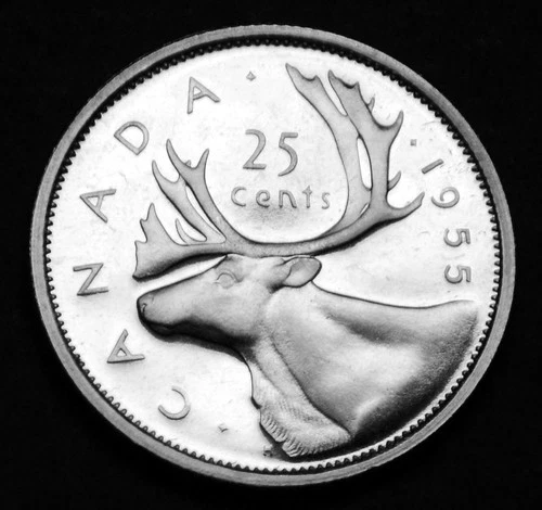 1955 25¢ silver proof like coin with superb details Looks MS