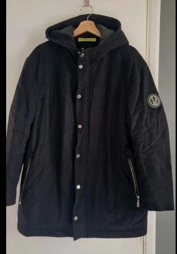 Versace Jeans Cappotto Parker Lana Giacca Invernale Taglia S Nero