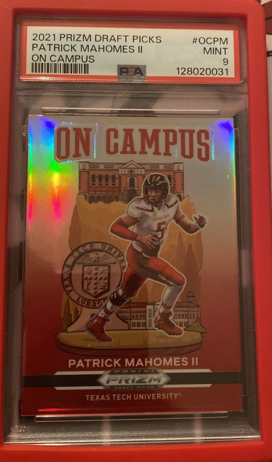 2021 Prizm Draft Picks Patrick Mahomes On Campus PSA 9
