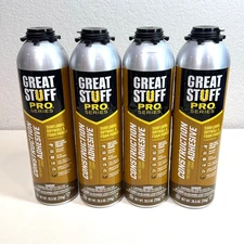 4 Pack Great Stuff PRO Construction Adhesive 343087 26.5oz Cream Heavy Duty Foam