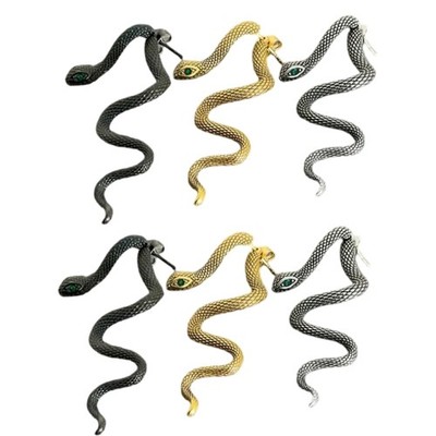 3 Pairs Stylish Snake Studs Earrings Set Removable Designs Snake Earrings